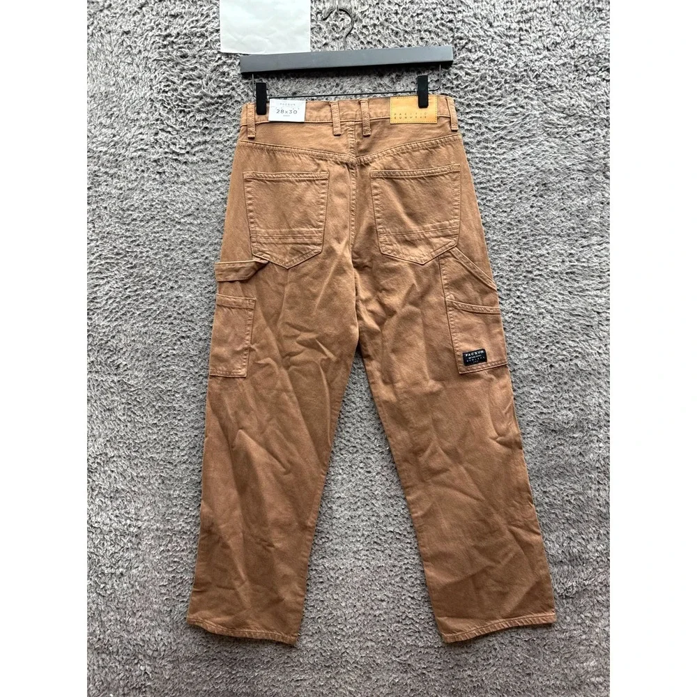 NWD Pacsun Corduroy Patch Double Knee Baggy Carpenter Pants Brown Size 28 x 30